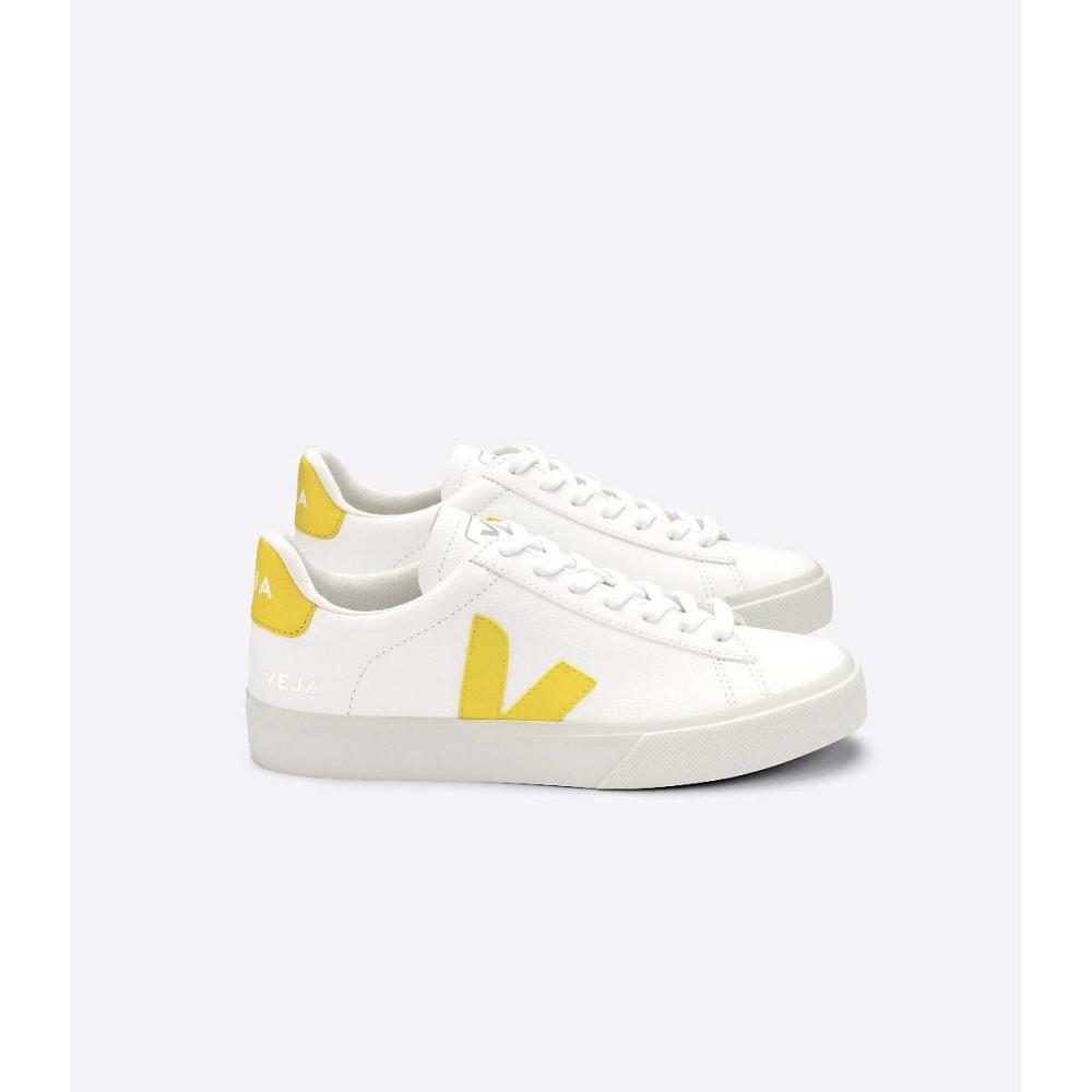 Low Tops Sneakers Barbati Veja CAMPO CHROMEFREE White/Yellow | RO 298QMA